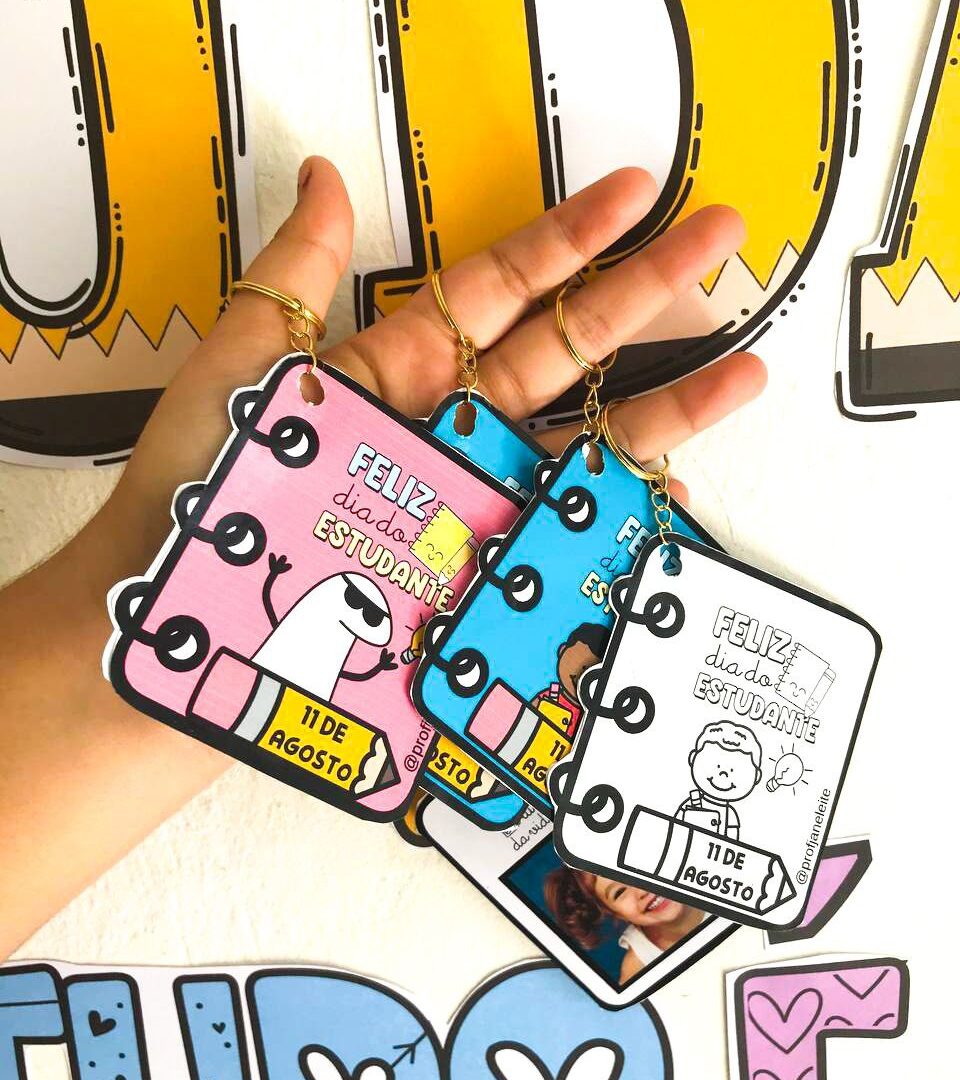 Chaveiro dia do estudante - EDITÁVEL