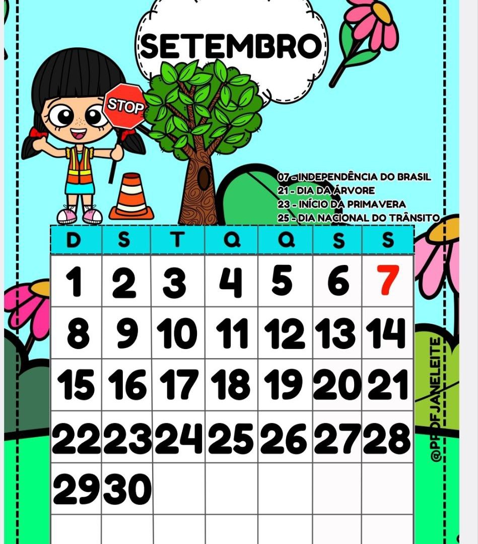 CALENDÁRIO SETEMBRO 2024