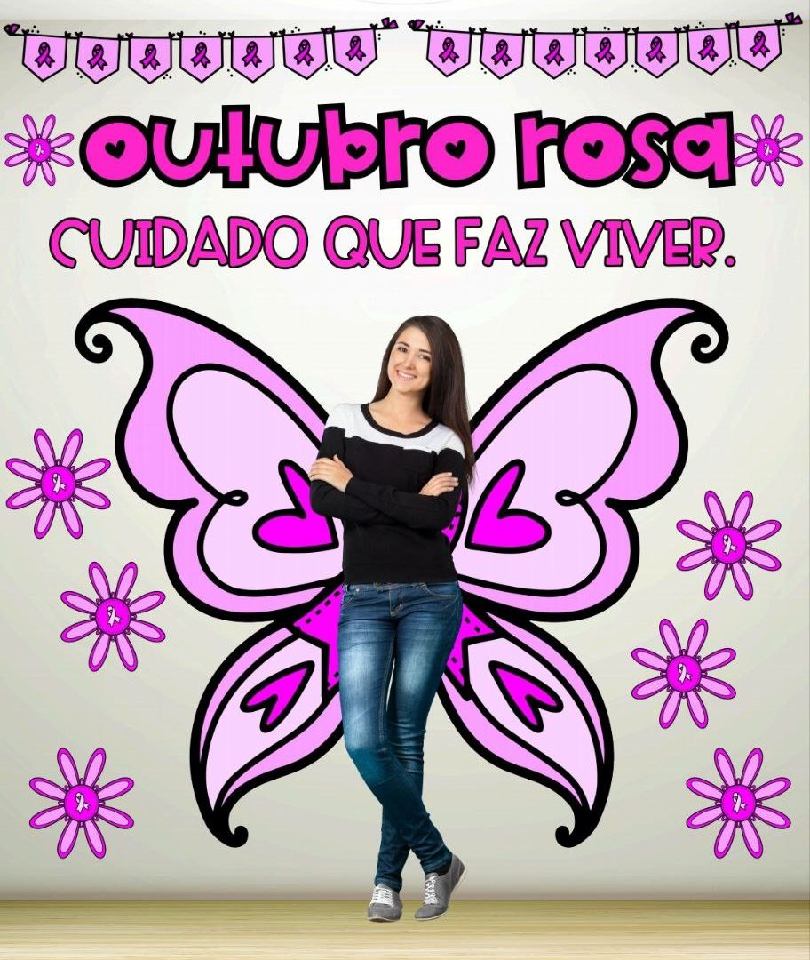 Outubro rosa - Painel e bambolê