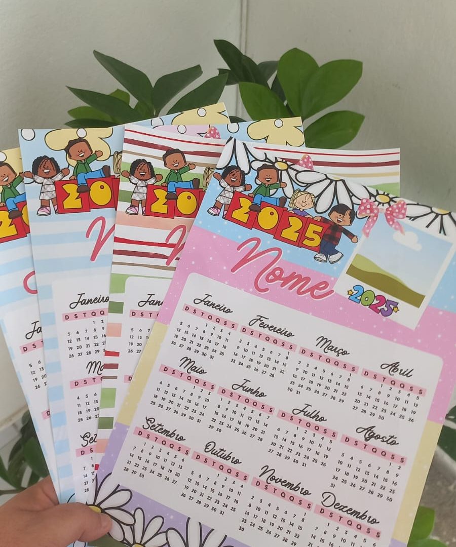 Calendário 2025 editável no Canva