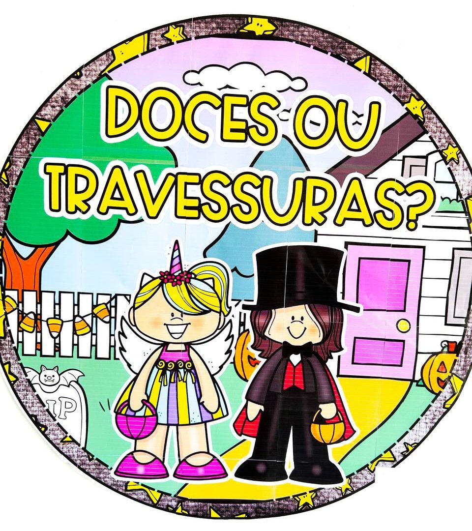 Doces ou travessuras - Painel redondo