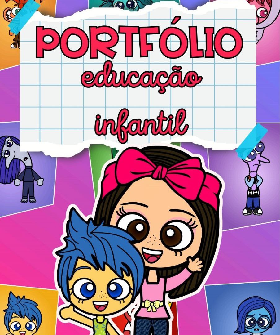 Portfólio educação infantil DIVERTIDAMENTE editável no Canva