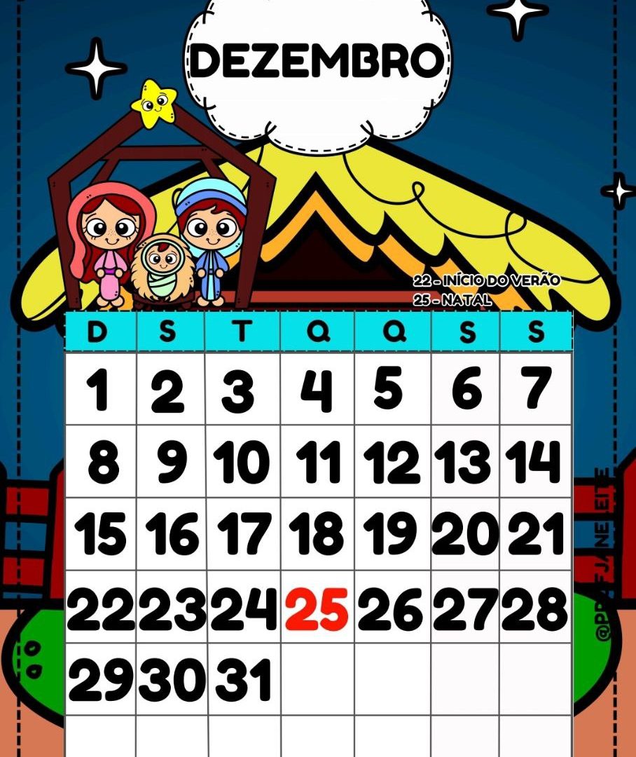 Calendário dezembro 2024