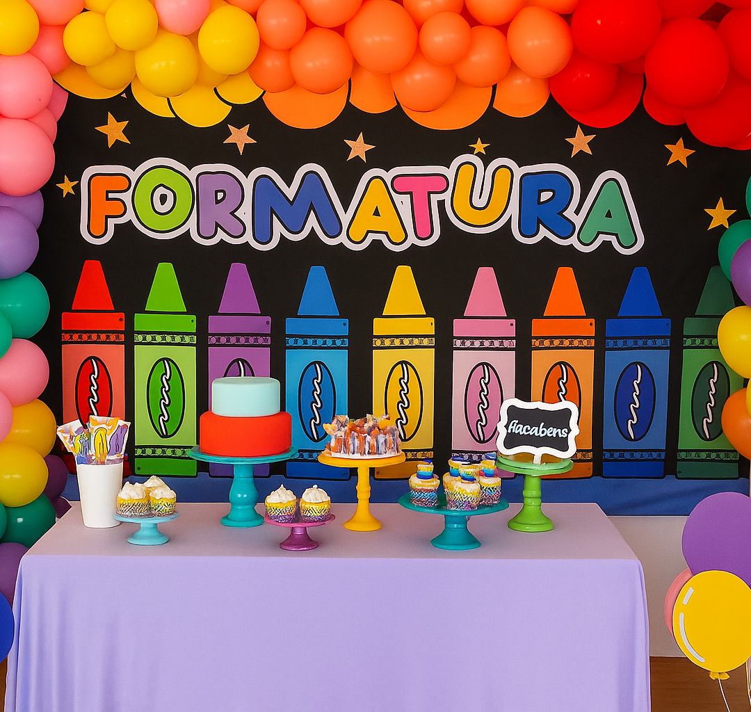 Painel formatura giz colorido