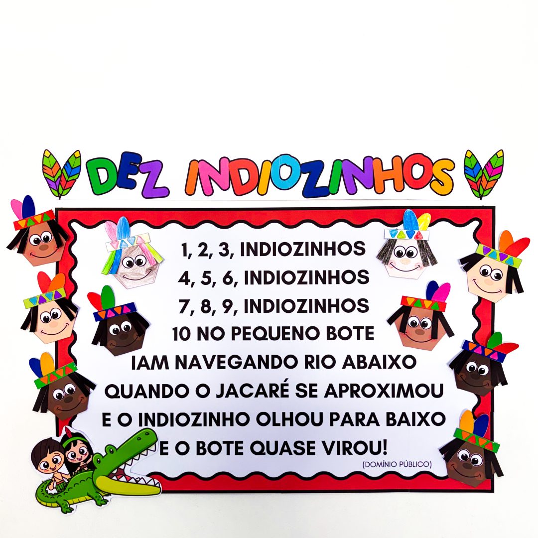 Cartaz dez indiozinhos