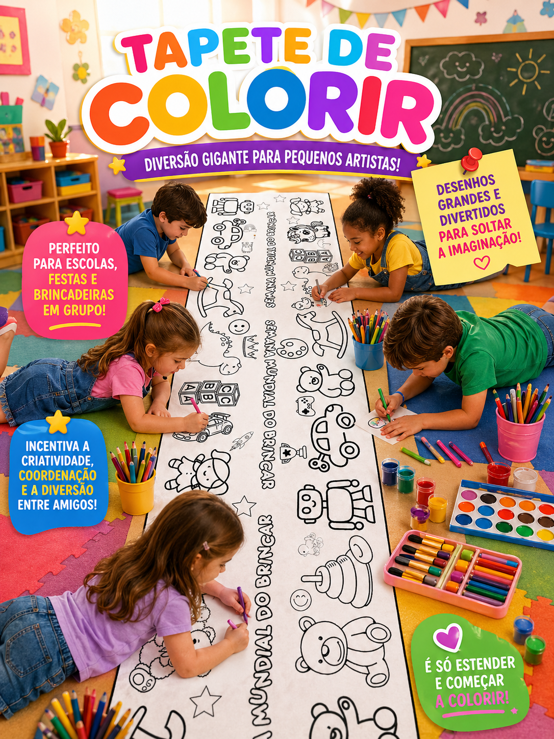 Semana Mundial do Brincar - Tapete de colorir