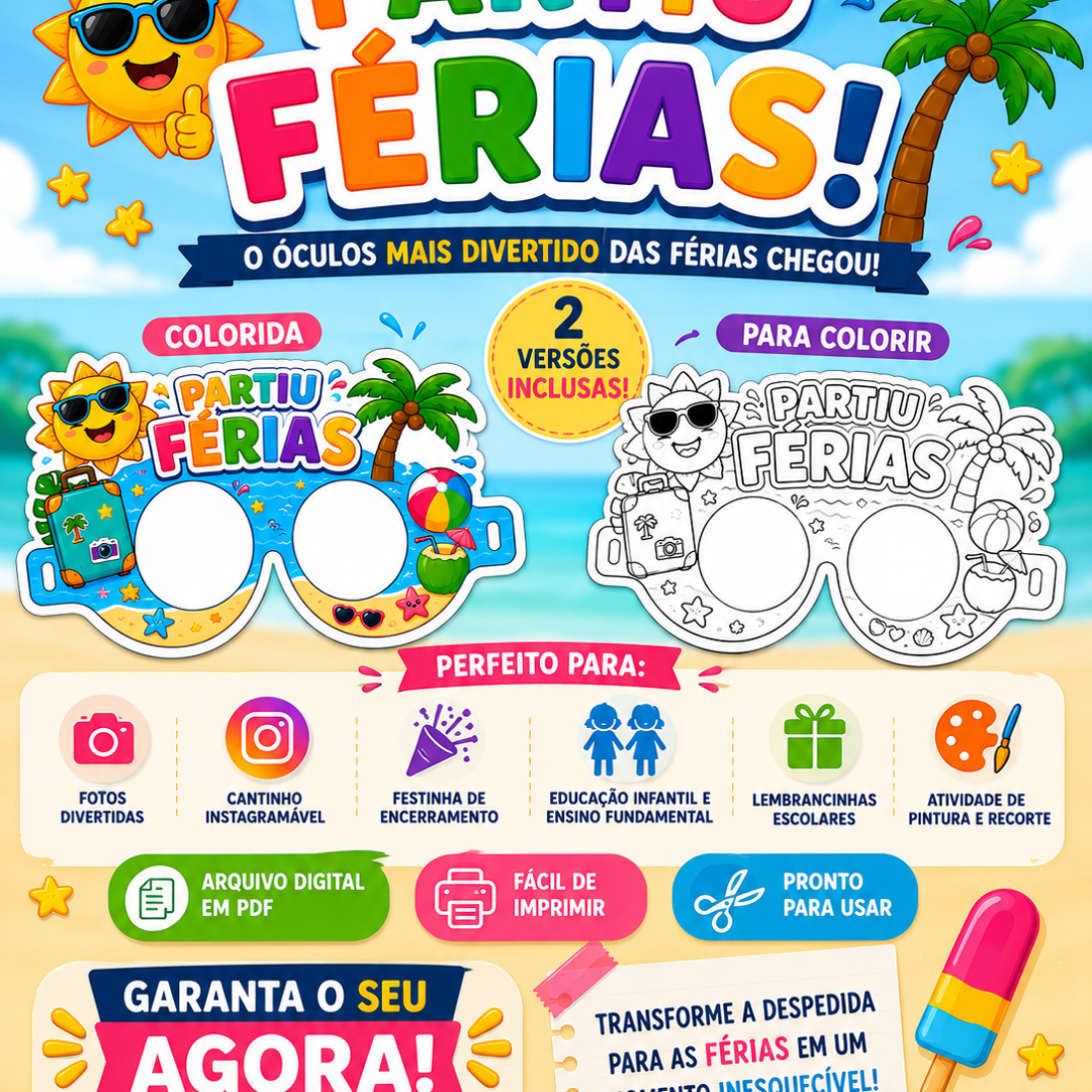 Óculos partiu férias
