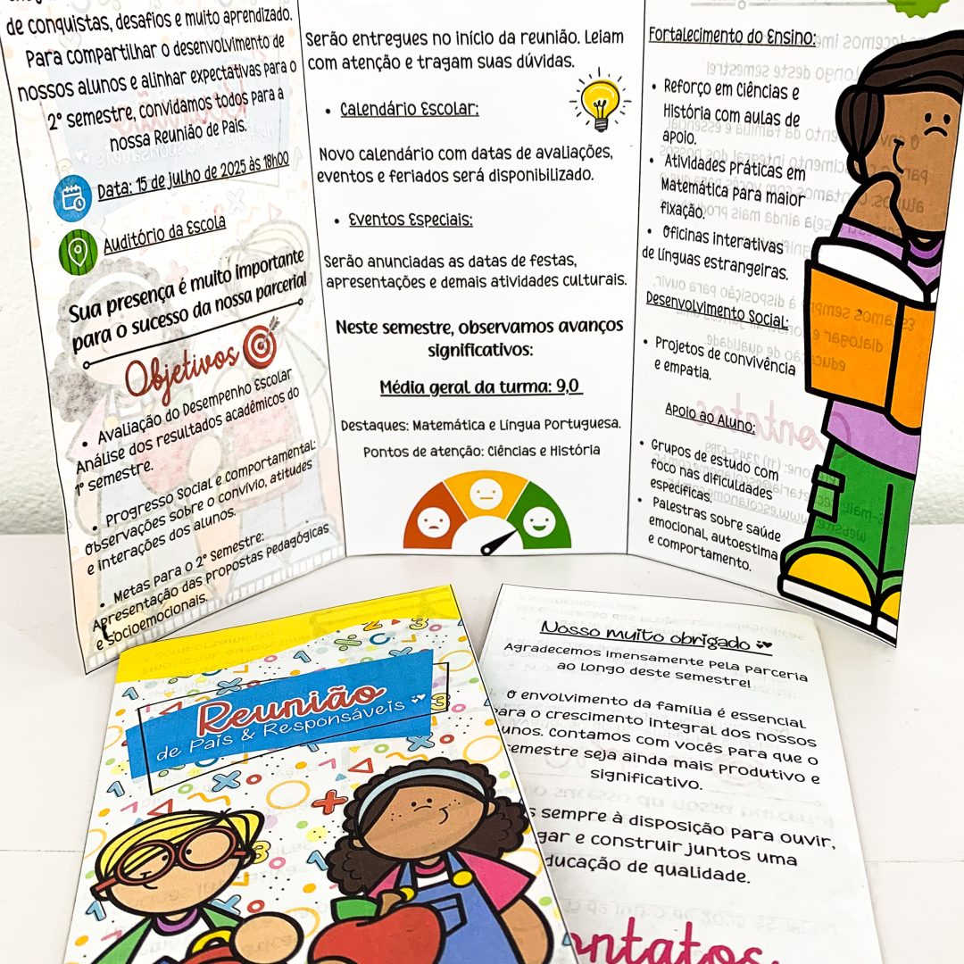 Folder reunião de pais e filhos
