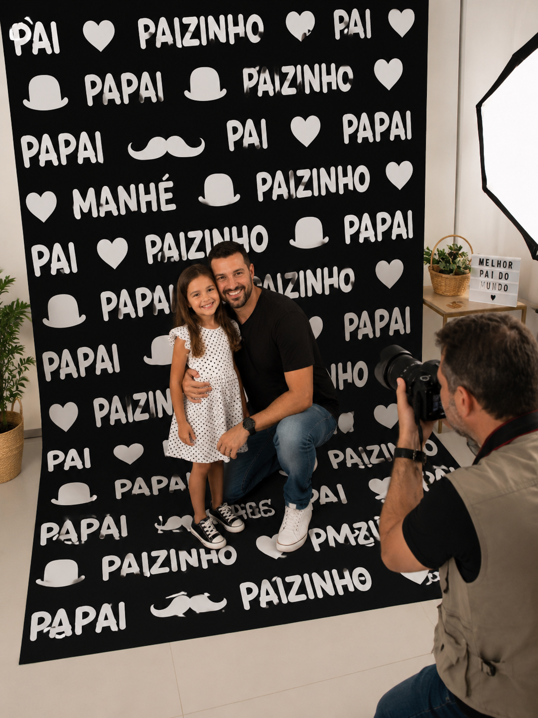Painel dia dos pais Preto e branco