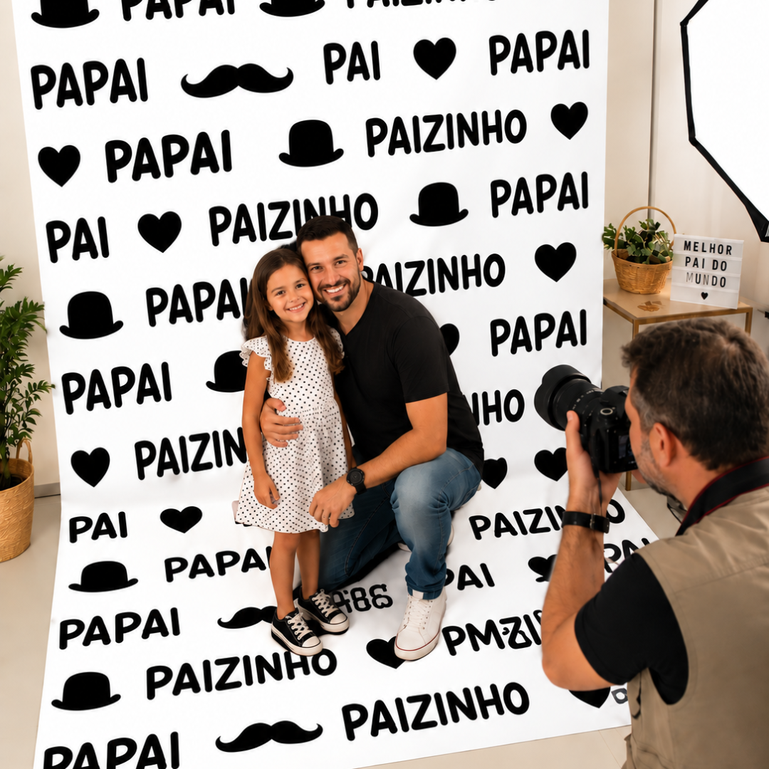 Painel cenário dia dos pais branco