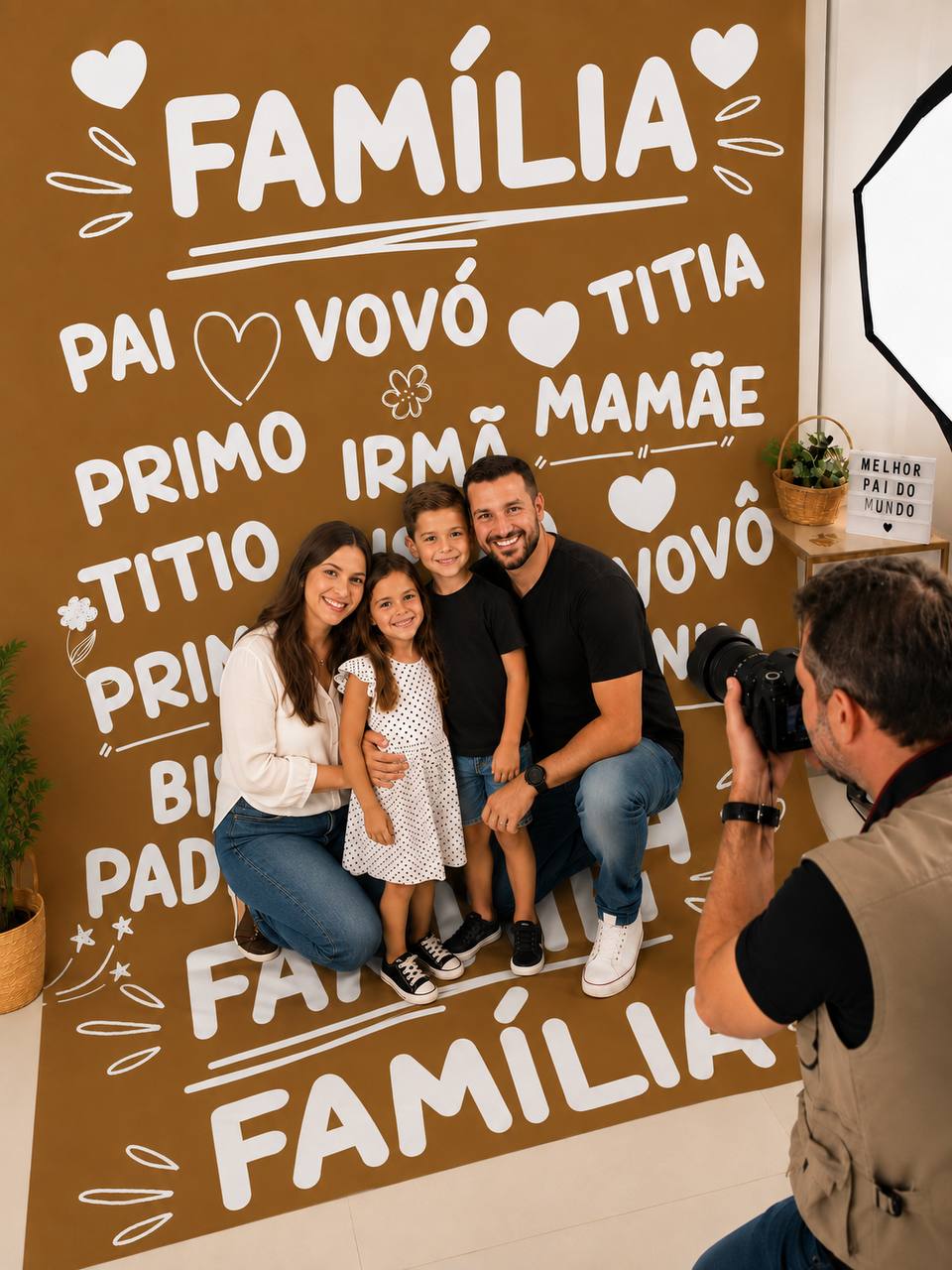 Painel dia da família marrom