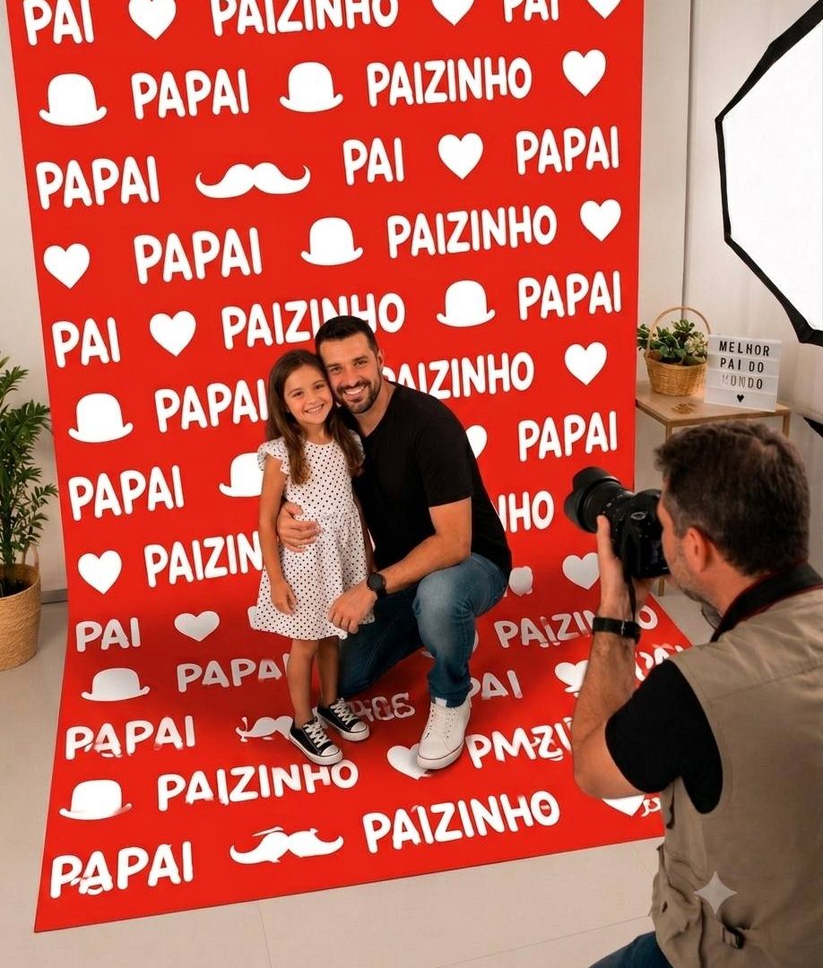 Painel dia dos pais vermelho cenário